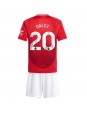 Manchester United Diogo Dalot #20 Hjemmedraktsett Barn 2024-25 Korte ermer (+ bukser)